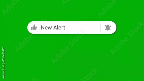 Animated new alert notification on green screen background for digital media