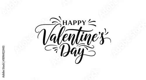 A beautifully hand lettered valentine s day greeting features elegant cursive script with decorative flourishes high quality professional detailed modern