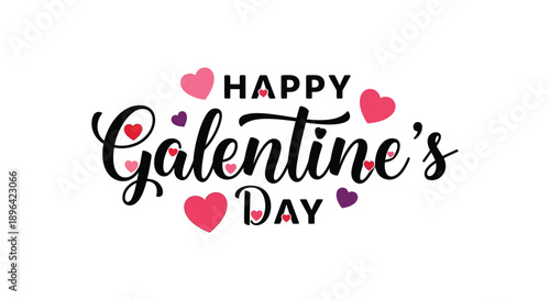 A vibrant and cheerful graphic displays the text happy galentine s day surrounded by pink hearts high quality professional