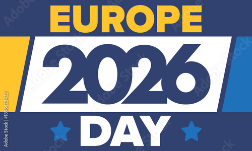 Europe Day. Annual public holiday in May. Is the name of two annual observance days - 5 May by the Council of Europe and 9 May by the European Union. Poster, card, banner and background. Vector