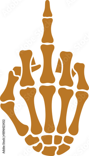 Orange skeleton hand bones of the hand