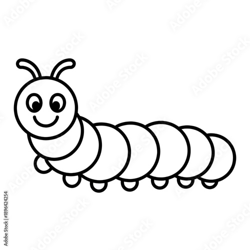 Принти на полотні A caterpillar illustration vector style coloring page