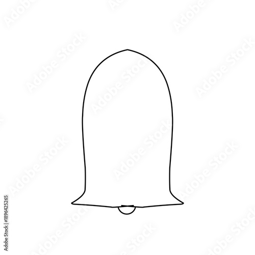 collection of hand-drawn outline illustrations featuring various types of bells and jingle bells