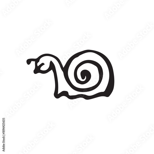 Whimsy cute Snail in doodle style
