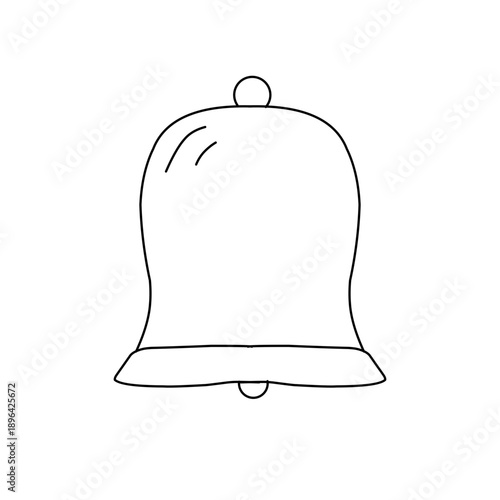 collection of hand-drawn outline illustrations featuring various types of bells and jingle bells