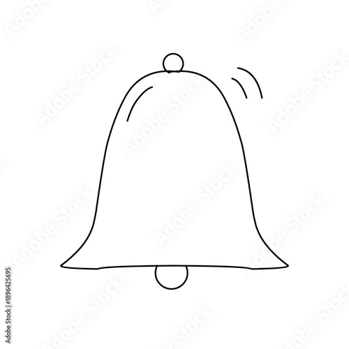 collection of hand-drawn outline illustrations featuring various types of bells and jingle bells