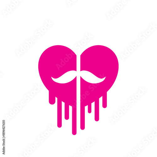 A sad man's heart in silence with pink color