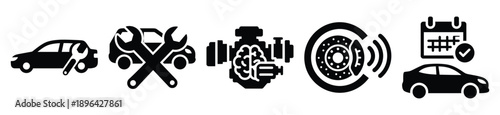 collection of  breakdown service vector icon set, Automobile service silhouette icons