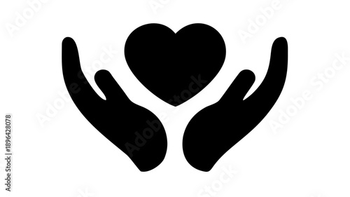 Caring hands cradling a heart symbolizing love and support