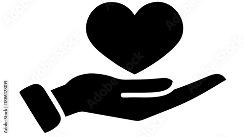 Compassionate hand cradling a heart symbolizing love and care
