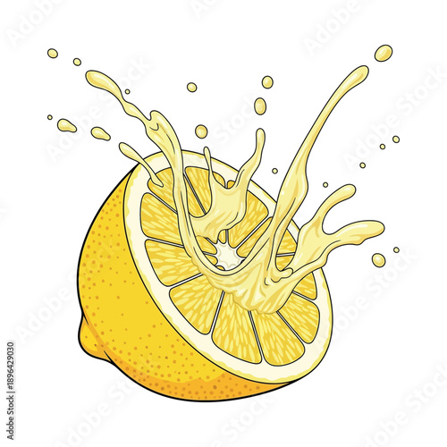 Juicy yellow lemon explodes in a vibrant splash.