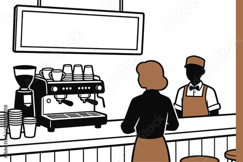 Customer Ordering Coffee At Cafe