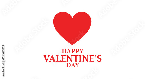 A vibrant red heart shape is prominently displayed above the text happy valentine s day high quality professional detailed