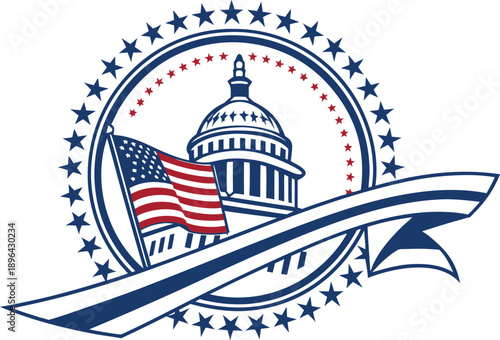 Inauguration Day Celebration Illustration. Presidential Inauguration Day Event. Inauguration Day Ceremony Illustration. Government Inauguration Day Celebration. National Inauguration Day Event