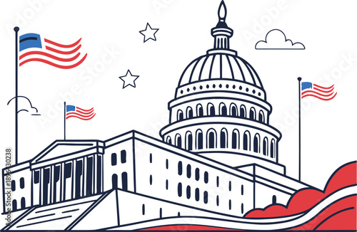 Inauguration Day Celebration Illustration. Presidential Inauguration Day Event. Inauguration Day Ceremony Illustration. Government Inauguration Day Celebration. National Inauguration Day Event