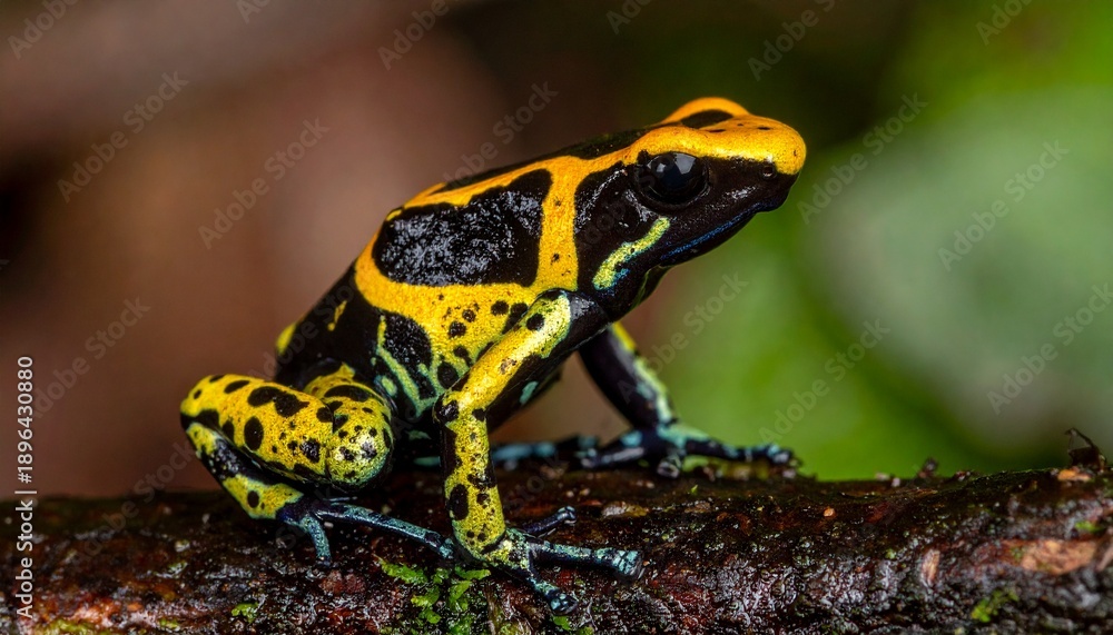 Fototapeta premium Poison Dart Frog on Tropical Rainforest Leaf