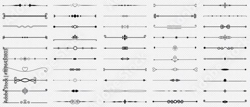 Set of Vintage decorative lines. text dividers. Line border. Lines separators, Borders, Vintage dividers, Underline elements.
