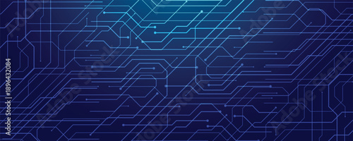 Futuristic abstract tech background featuring circuit patterns blue background. Cyber security internet and networking concept. 