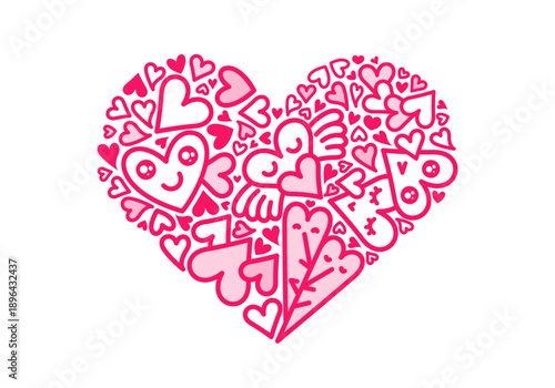 ハートで出来たピンクのハート