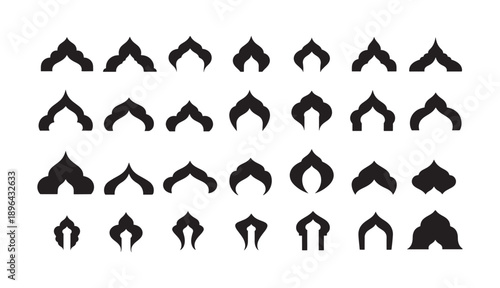Islamic Arch Silhouette Icon Collection