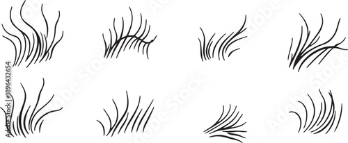 Brush set. Vector black paint brush spots, highlighter lines or felt-tip pen marker. Ink smudge abstract shape stains and smear set with texture