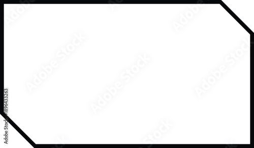 Modern rectangular frame with diagonal cut corners representing abstract clean layout user interface design and professional digital presentation background
