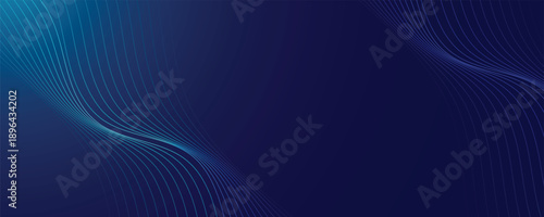Futuristic abstract blue background with glowing waves effect. Sparkling moving line design elements. Modern blue gradient flowing wave lines Background