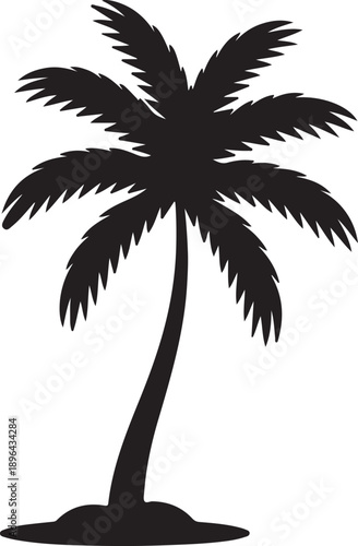Palm tree silhouette icon vector.