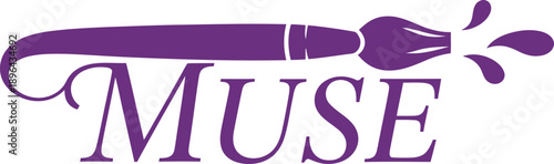 Muse brush slogan typography t-shirt design vector illustration for artistic inspiration creativity identity personal expression and creative studio projects on transparent background.