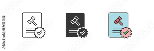 certify icon. Line, solid and filled outline colorful version, outline and filled vector sign. Idea Symbol, logo illustration. Vector graphics