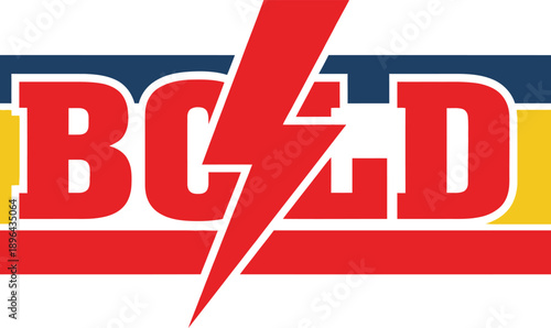 Bold lightning slogan typography t-shirt design vector illustration for courage strength speed motivation and powerful success performance projects isolated on transparent background.