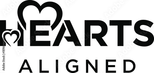 Hearts Aligned hearts slogan typography t-shirt design vector illustration for romantic harmony love connection partnership and unified emotional bond projects on transparent background.