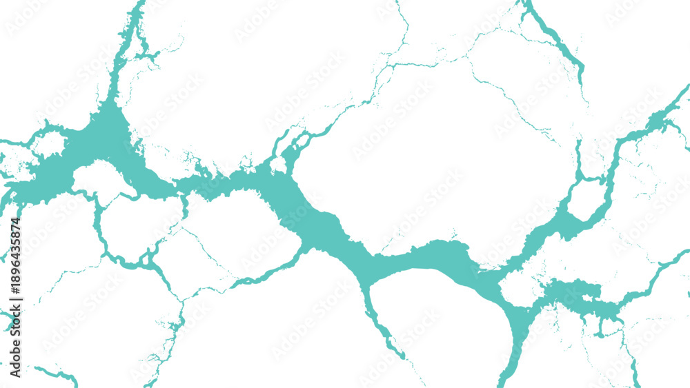 Obraz premium Teal colored cracked texture on white surface