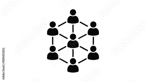 Connected people network icon representing teamwork communication collaboration social structure and professional business relationships vector