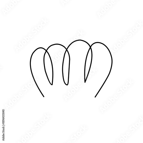 Flexible spring vector outline illustration sign