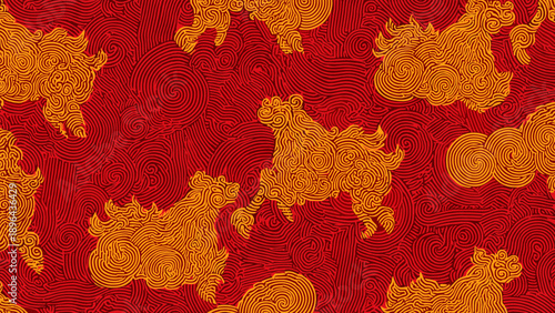 Traditional Chinese Red Envelope with Gold Patterns.