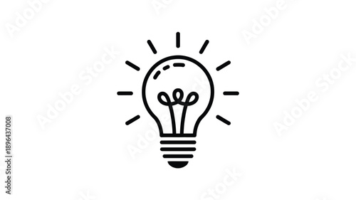 Light bulb icon symbolizing idea innovation creativity brainstorming inspiration startup thinking and smart business solution vector