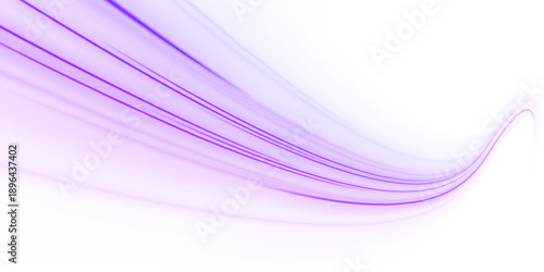 Curved bright speed line swirls. Luminous green neon waves PNG. Colored shiny sparks of spiral wave. A colorful motion background of city light trails. Vector PNG.	