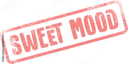Sweet Mood Distressed Rubber Stamp for Positive Emotion and Uplifting Atmosphere Designs