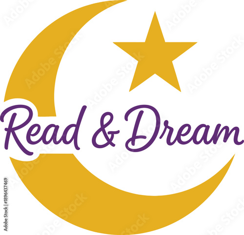 Read and Dream book slogan typography t-shirt design vector illustration for library reading hobby literature education and fantasy inspiration on transparent background asset.