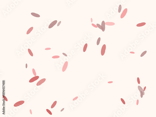 Heart-shaped confetti scattered on a soft beige background, romantic and minimalist design with pastel colors for Valentine's Day themes