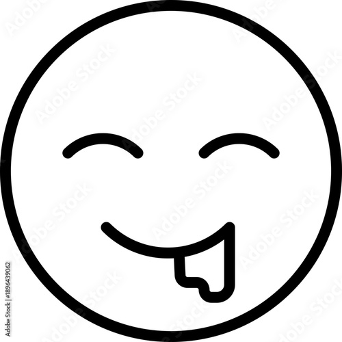 Drooling Face Emoji line Icon, Hungry Hungry Face Emoji Symbol, Yummy Food Desire Face Icon