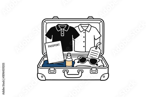 Open Suitcase Full Travel Essentials