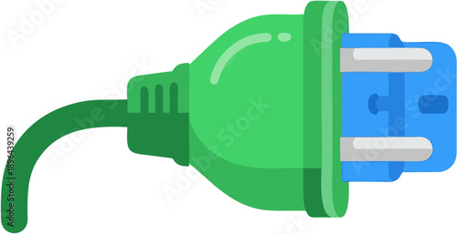 Green Electric Plug with Cable.