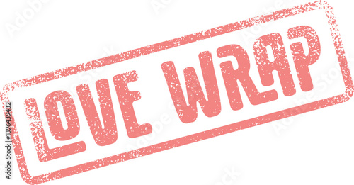 Distinctive pink Love Wrap textured rubber stamp symbolizing care, protection, and comforting embrace