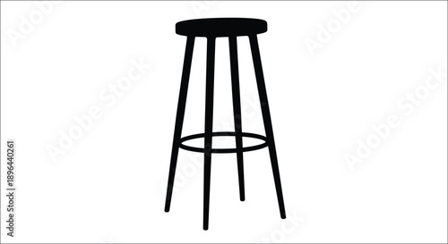 Simple black stool illustration against a white background silhouette