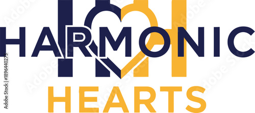 Harmonic Hearts music notes slogan typography t-shirt design vector illustration for romantic audio passion and artistic melody projects isolated on transparent background.