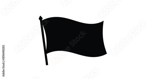 A black flag waving gently in the breeze a striking silhouette