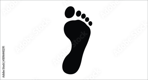 Simple black footprint illustration against a white background silhouette