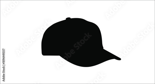 Black baseball cap isolated on a white background silhouette